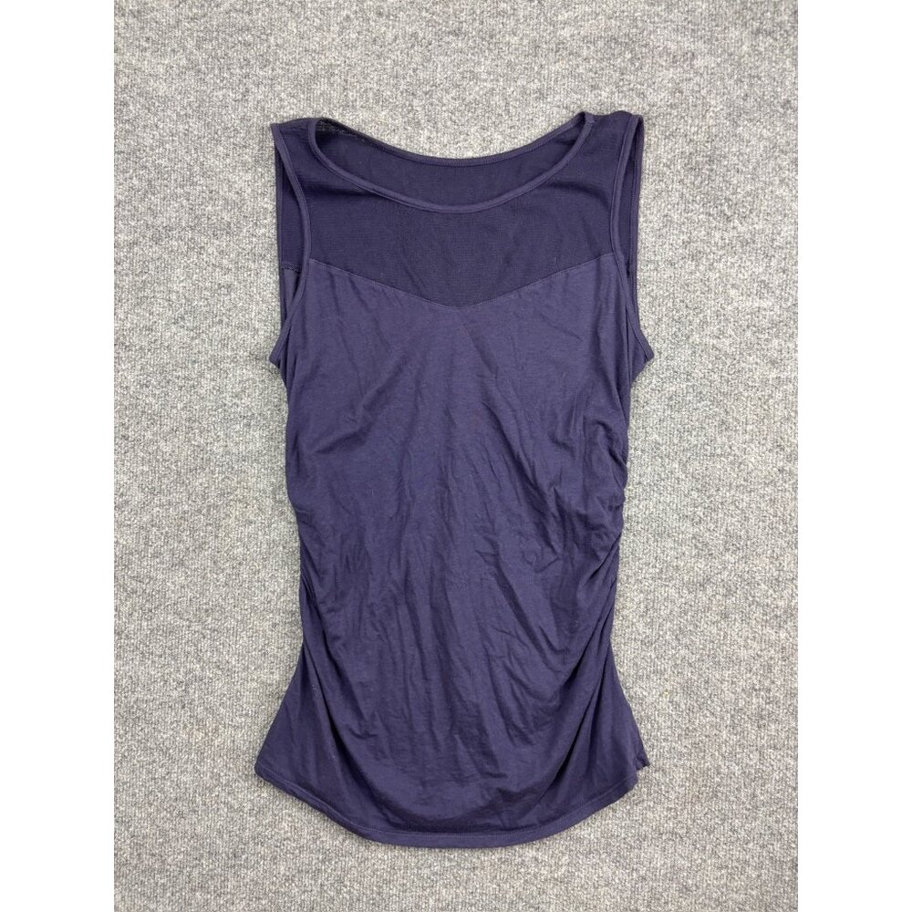 Velvet Graham & Spencer Sleeveless Top Women's XL Ruched Sides Blue Made In USA
